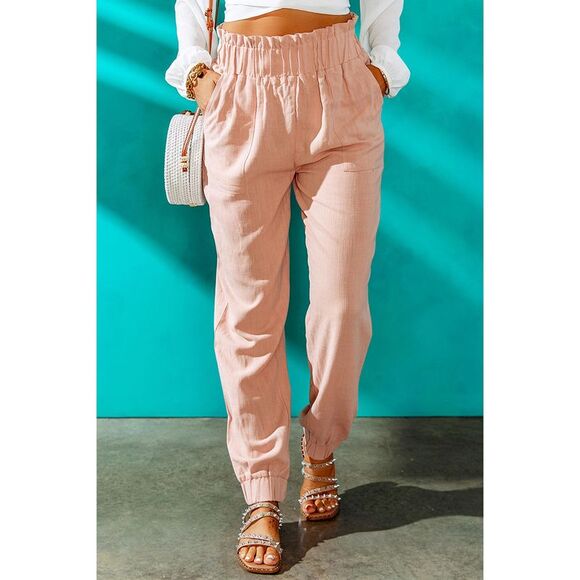 Azura Exchange  Elastic Waistband High Waist Pants - Picture 3 of 6